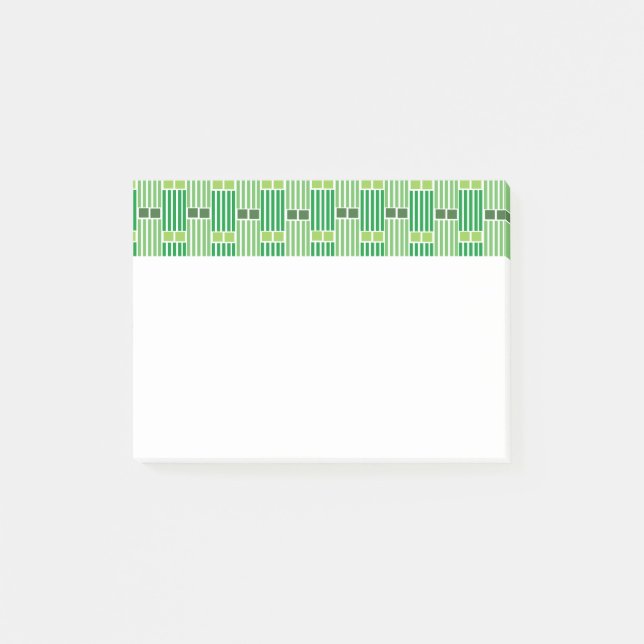 Grönt Linjer och rutor Post-it Block (Framsida)