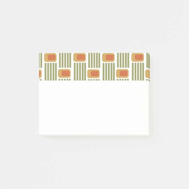 Grönt Linjer och rutor Post-it Block (Framsida)