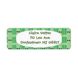 Grönt Linjer och rutor Returadress Etikett