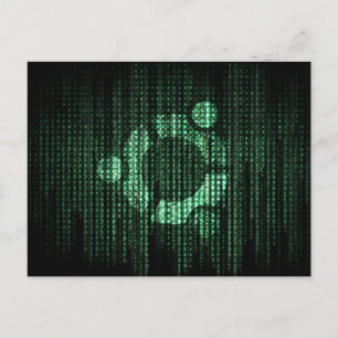 Grönt Linux Terminal Vykort