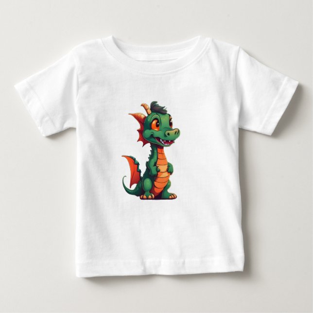 grönt liten drake t shirt (Framsida)