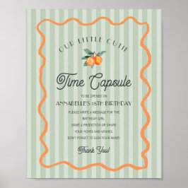 Grönt Little Cutie Citrus Birthday Time Capsule Poster