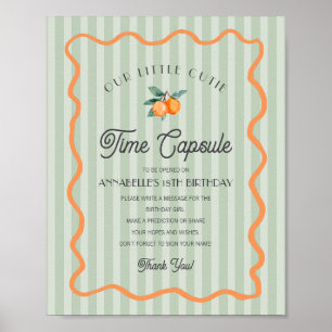 Grönt Little Cutie Citrus Birthday Time Capsule Poster