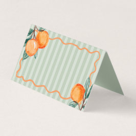 Grönt Little Cutie Citrus Party Bord Place Cards Kort