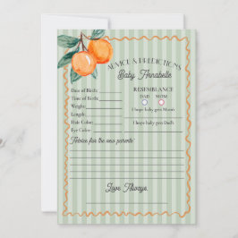 Grönt Little Cutie Citrus Shower Advice for Baby Inbjudningar