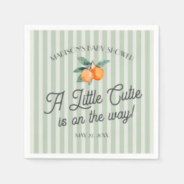 Grönt Little Cutie on the Way Citrus Baby Shower Pappersservett