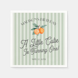 Grönt Little Cutie Pastel Citrus Födelsedagsfest Pappersservett