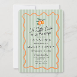 Grönt Little Cutie Pastel Citrus Theme Baby Shower Inbjudningar