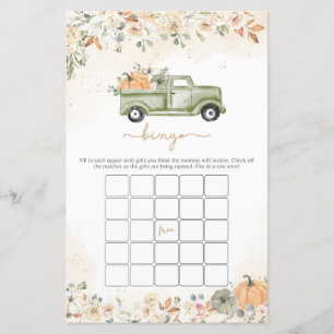 Grönt Little Pumpkin Baby Shower Bingo Game