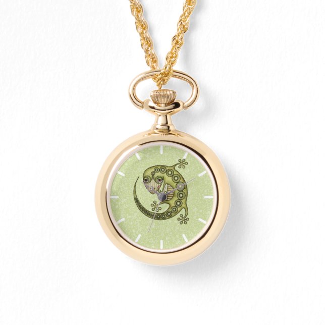 Grönt Lizard Armbandsur (Framsida)