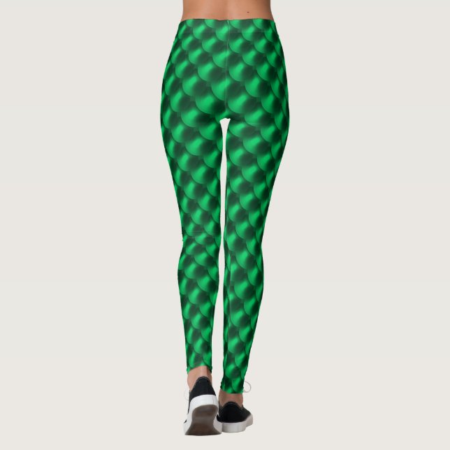 Grönt Lizard Cosplay Leggings (Baksida)