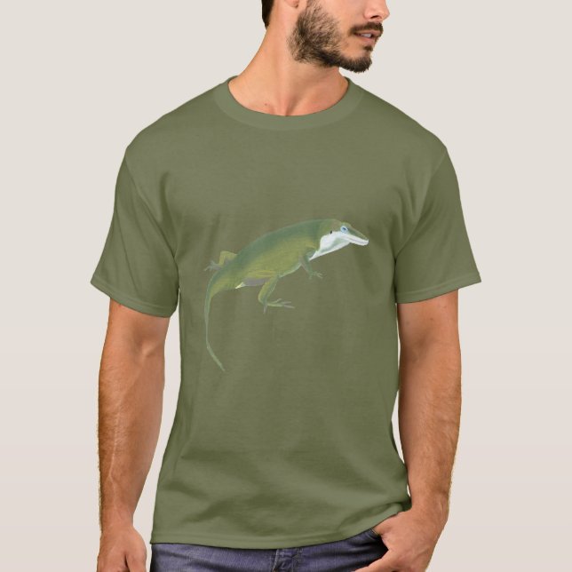 Grönt Lizard-målning, välj Färg-skift T Shirt (Framsida)
