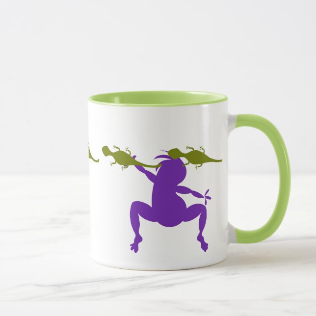 Grönt Lizards & Lila Dancing Kokopelli Mugg (Höger)