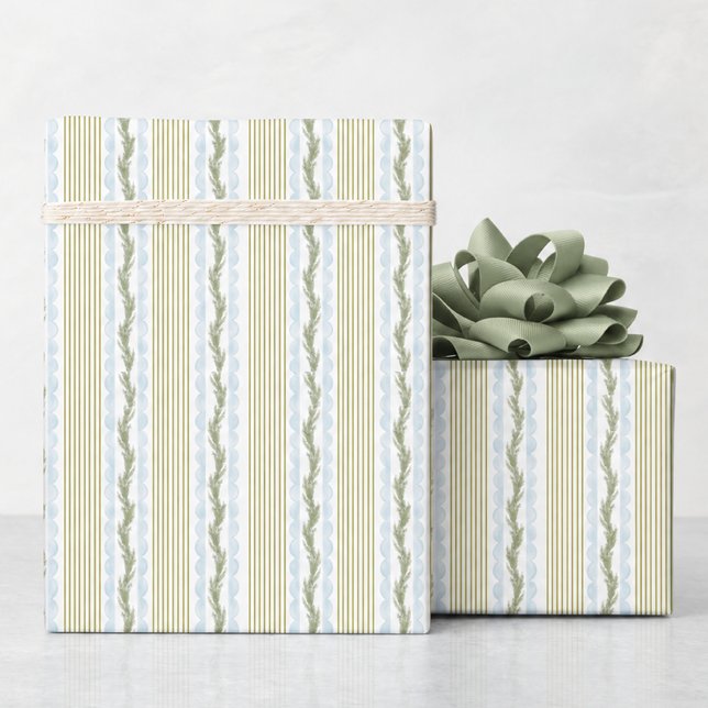 Grönt & Ljusblått jul Presentpapper (Skapare uppladdad)