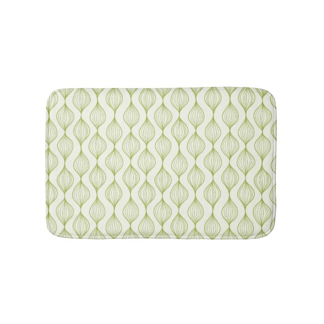 Grönt lodrät med mönster badrumsmatta (Framsidan)