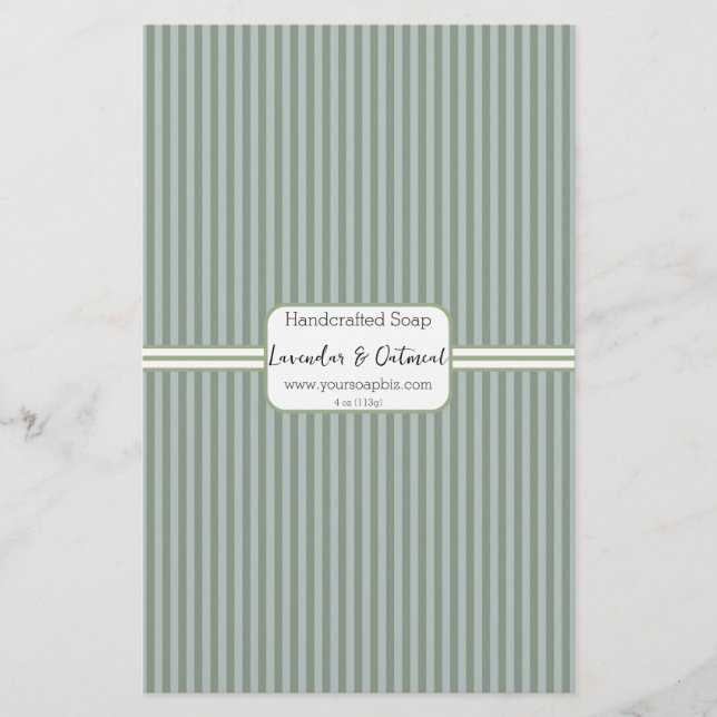 Grönt Lodrät Rand Soap Wrap Pappra Lakan (Framsida)