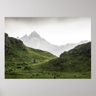 Grönt Lofoten liggande Poster