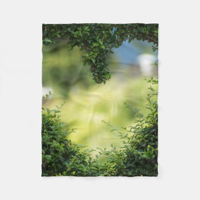 Grönt Lokalt hjärta Fleecefilt (Framsidan)