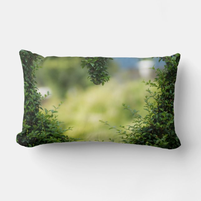 Grönt Lokalt hjärta Lumbarkudde (Framsida)