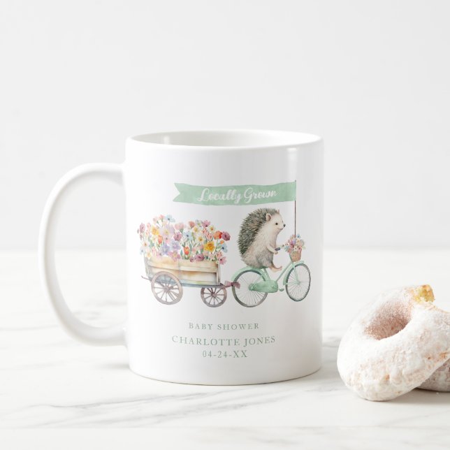 Grönt Lokalt odlad babyåda Mugg - Blommigtens hedg (Med munk)