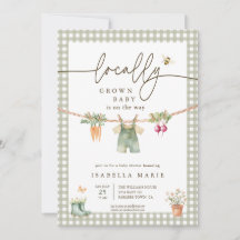 Grönt Lokalt Odlat Bondemarknad Baby Shower