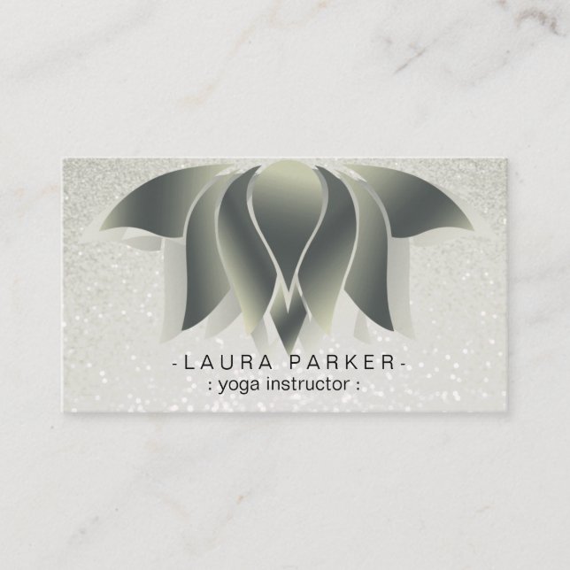 Grönt Lotus Flower Yoga Healing Meditation Visitkort (Framsida)