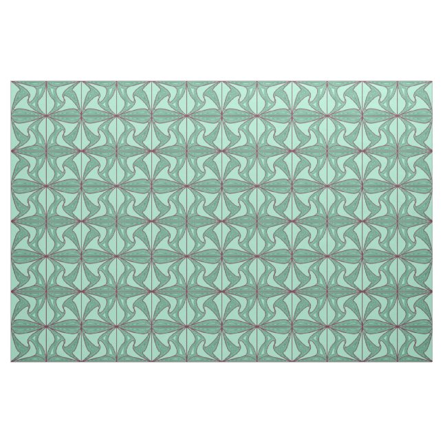 Grönt Lotus-struktur Tyg (Fat Quarter)