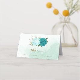 grönt löv av turkos placeringskort