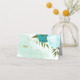 grönt löv av turkos placeringskort