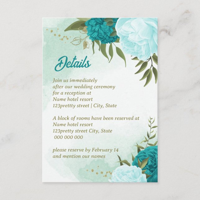 grönt löv av turkos tilläggskort (Framsida)