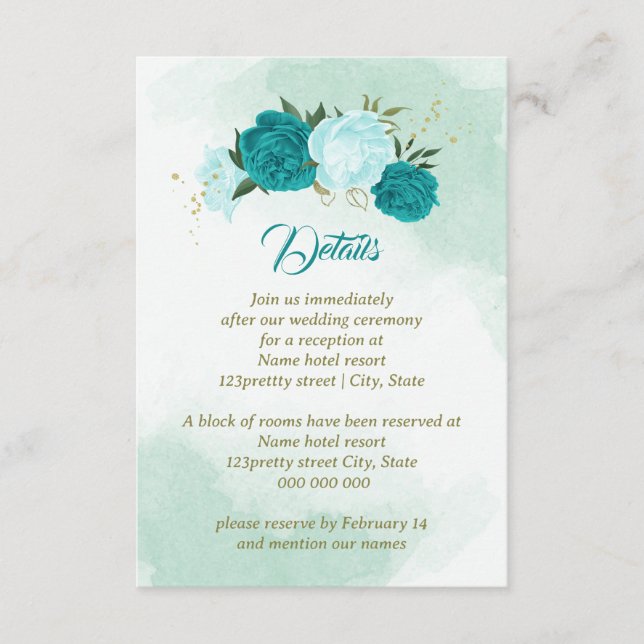 grönt löv av turkos tilläggskort (Framsida)