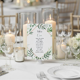 Grönt löv Bordsnumrets sittdiagram Inbjudningar