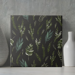 Grönt Löv Botanical Mönster Kakelplatta