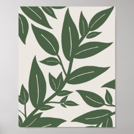 Grönt Löv Botanical Poster