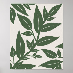 Grönt Löv Botanical Poster