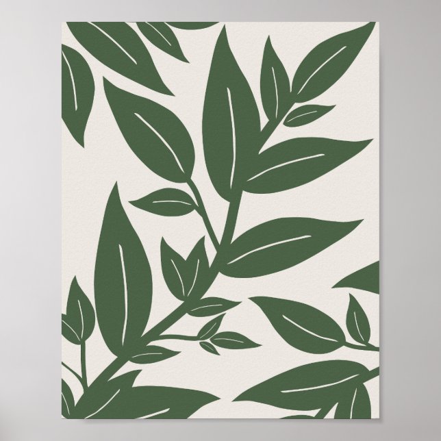 Grönt Löv Botanical Poster (Framsidan)