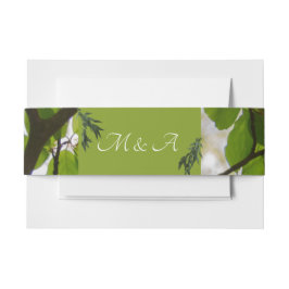 Grönt Löv Bröllop Belly Band För Inbjudningskort