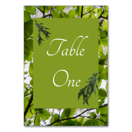 Grönt Löv Bröllop Bordsnummer