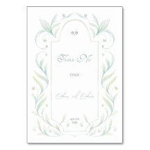 Grönt Löv Bröllop Bordsnummer