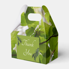 Grönt Löv Bröllop Gable Favoritbox vit utskrift Presentaskar