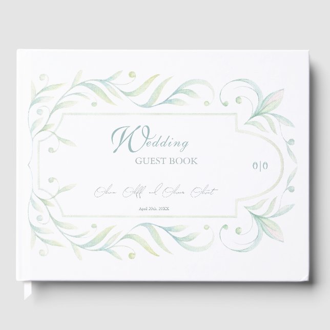 Grönt Löv Bröllop Gästböcker (Framsida)