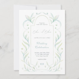 Grönt Löv Bröllop Inbjudningar