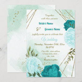 grönt löv bröllop inbjudningar