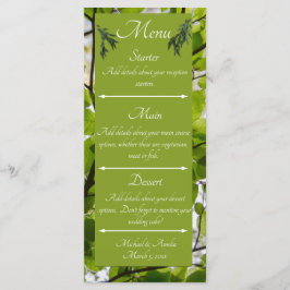 Grönt Löv Bröllop Menu Meny