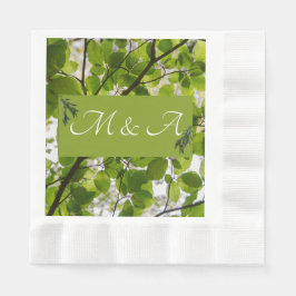 Grönt Löv Bröllop myntnosblöjor Pappersservett