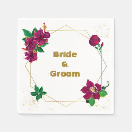 grönt löv bröllop pappersservett