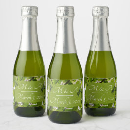 Grönt Löv Bröllop Vin Flaska-etikett