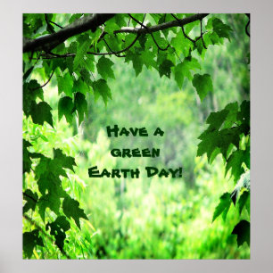 Grönt Löv Earth Day Poster