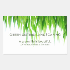 Grönt Löv Earth Friendly Design Rektangulärt Klistermärke