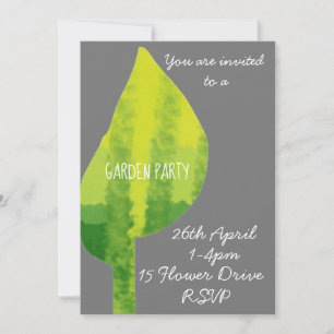 Grönt löv ekologiska karaktär Garden party Inbjudningar